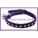  Velvet Crystal Cat Collar Purple